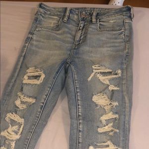 american eagle ripped high waisted jeggings